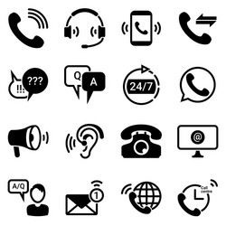 set simple icons on a theme technical support vector