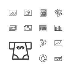 13 economy icons vector