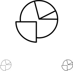 analytics chart pie graph bold and thin black vector image
