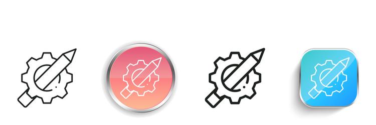copywriting icon thin linear regular and button vector image