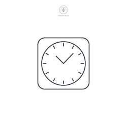 Flat icon of a clock the design uses simple lines vector