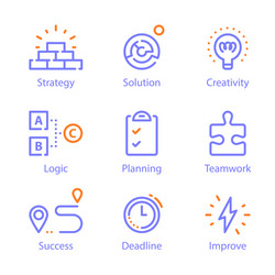 Problem Solving & Strategy Icons vector image