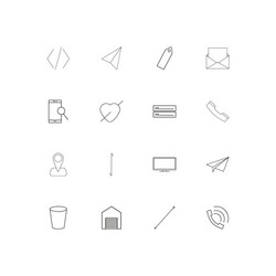 web linear thin icons set outlined simple vector image