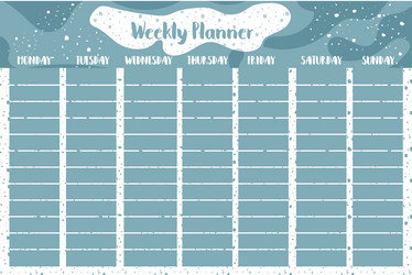 Weekly Planner Schedule Template Sheet Printable Vector Image