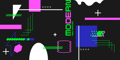 abstract background with various bright geometric vector image