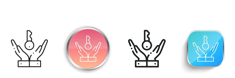 key icon thin linear regular and button style vector image