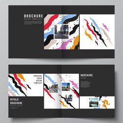 Layout two covers templates for square vector