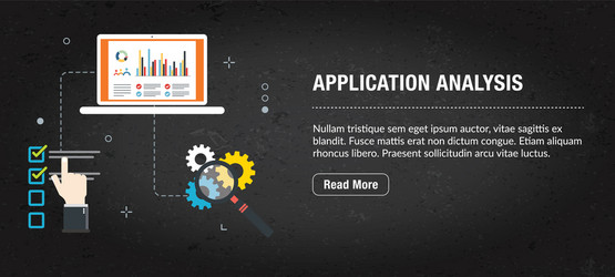 application analysis banner internet with icons vector