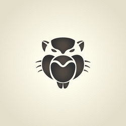 Beaver Head Silhouette vector