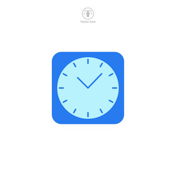 flat icon of a clock the design uses simple lines vector image