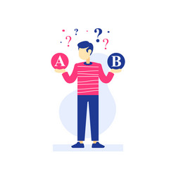 Man difficult choice concept Royalty Free Vector Image