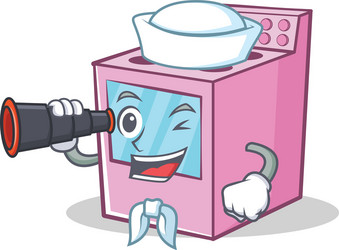 Sailor with binocular gas stove character cartoon Vector Image Sailor with binocular gas stove character cartoon Vector Image