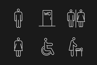A set of toilet navigation icons wayfinding wc vector