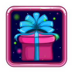 application icon with cartoon gift box vector