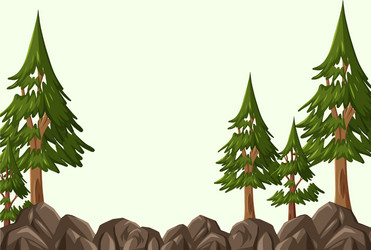 empty background with many pine trees vector