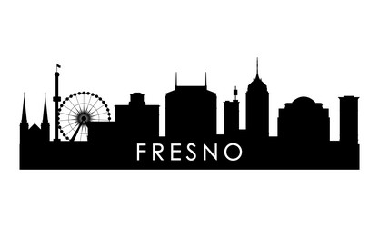Fresno City Skyline Silhouette vector