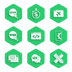 set front end development ui or ux design vector image