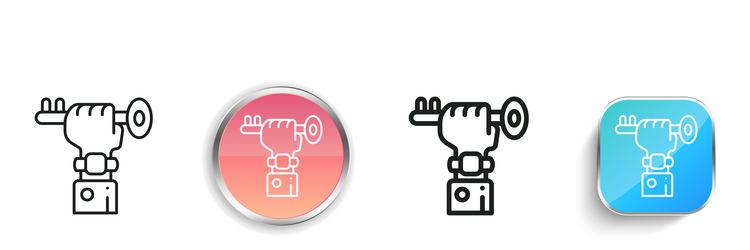 key icon thin linear regular and button style vector image
