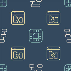 Set line hierarchy organogram chart broken file vector