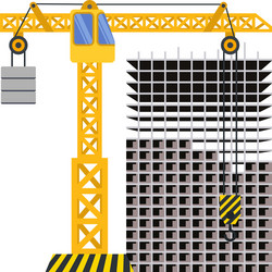 Construction building tower crane Royalty Free Vector Image