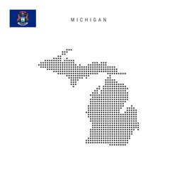 square dots pattern map of michigan dotted pixel vector image