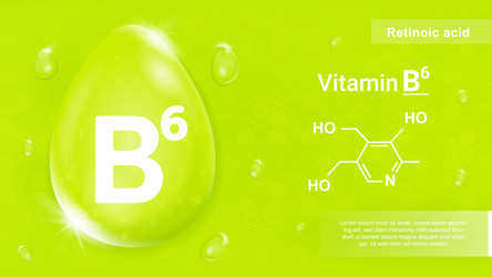 Vitamin b6 with realistic drop particles Vector Image