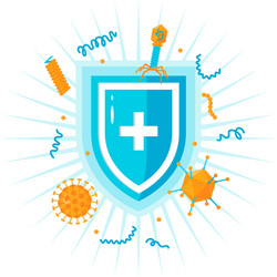 Immune system icon in cartoon style Royalty Free Vector