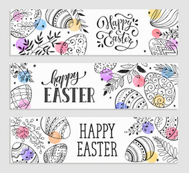 Easter Egg Watercolor Banner Vector Image