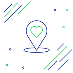 line map pointer with heart icon isolated on white vector image