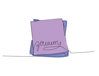 notebook for studying notes one line color art vector image