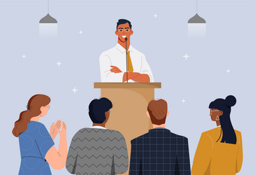 Successful public speaking concept vector