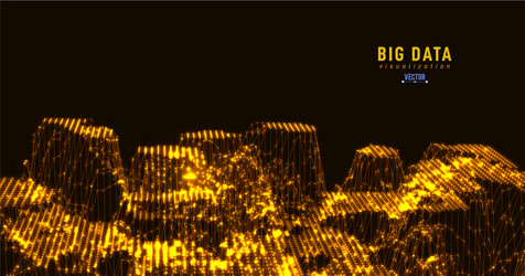 abstract 3d big data visualization tangled vector image