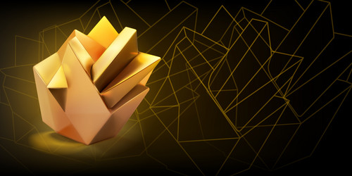 abstract background with low poly 3d shape vector image