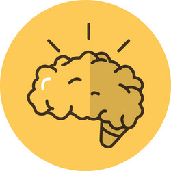 Brain human block style icon Royalty Free Vector Image