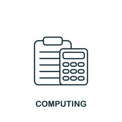 Computing icon line simple industry 40 vector