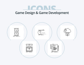 game design and development line icon pack 5 vector image