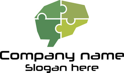 Brain shape puzzle logo Royalty Free Vector Image