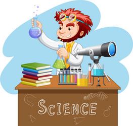 scientist doing experiment in science lab vector image