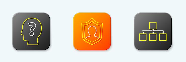 set line head with question mark user protection vector image
