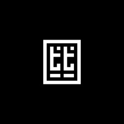tt initial logo with square rectangular shape vector image