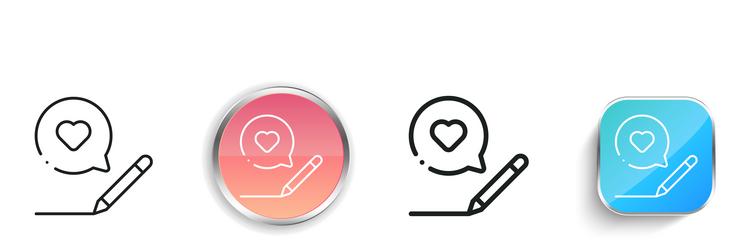 copywriting icon thin linear regular and button vector image