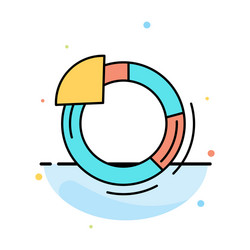 graph circle pie chart abstract flat color icon vector image