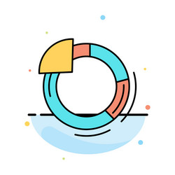 Graph circle pie chart abstract flat color icon vector