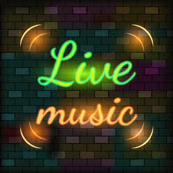 vip neon icon cute live music vector