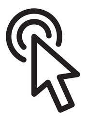 arrow pointer clicking action symbol click icon vector image