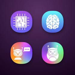 chatbots app icons set vector