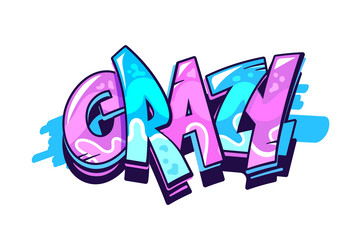 Premium Vector  Crazy graffiti street art urban style vector word