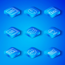 set line ui or ux design layers front end vector image