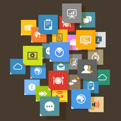 web color tile interface template with modern vector image
