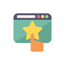 Website rate icon flat star review vector